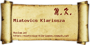 Miatovics Klarissza névjegykártya